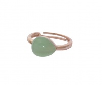 Art Jewellers sVogue Silver Rose Gold Plated & Cabuchon Cut Gemstone Ring Z4184 - Mint Green Photo