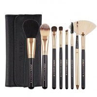 Makeup Brush Set By Zoreya - Black & Rose Gold - 8 Piece Set With Bag Photo
