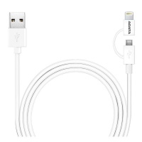 Apple Adata Sync and Charge Lightning 2-in-1 Cable - White Photo