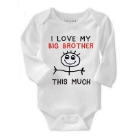 Brother Qtees Africa I Love My Big This Much Long Sleeve Unisex Baby Grow Photo