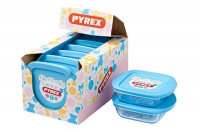 Pyrex - 350ml My First Glass Square Dish With Lid - Baby Blue Photo