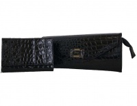 Fino Patent Pu Leather Clutch Bag with Purse - Black Photo