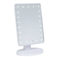 LED Stand Makeup Mirror with Lights - White Photo