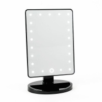LED Stand Makeup Mirror with Lights - Black Photo