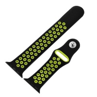 Apple Tuff-Luv Silicone 38mm Sport Watchband for Watch Series 1 & 2 - Black/Yellow Cellphone Cellphone Photo