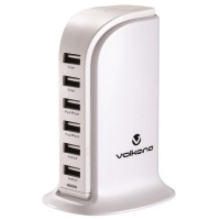 Volkano Peak Series 6 Port USB Charger - White Photo