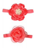 Croshka Designs Set of Two Flower Headbands in Coral Photo