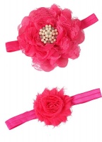 Croshka Designs Set of Two Flower Headbands in Hot Pink Photo
