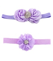 Croshka Designs Set of Two Flowers Headbands in Purple Photo