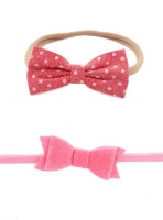 Croshka Designs Set of Two Bow Headbands in Pink Photo