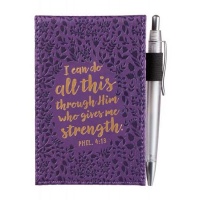 Christian Art Gifts Notepad Purple With Pen Photo