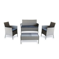 Fine Living - 4 Piece Rattan Jakarta - Marbled Grey Fine Living - 4 Piece Rattan Jakarta - Marbled Grey Photo