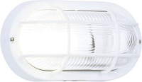 Bright Star Lighting - Outdoor Oval PVC Bulkhead with Grid - White Photo