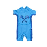 Parental Instinct Boys Quick Dry UPF50 Short Body Swim Suit - Blue Photo