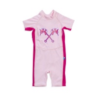 Parental Instinct Girls Quick Dry UPF50 Short Body Swim Suit - Pink Photo