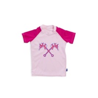 Parental Instinct Girls Quick Dry UPF50 Short Sleeve Body Swim Suit - Pink Photo