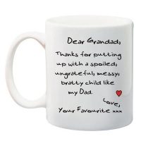 Qtees Africa Dear Grandad Thanks For Putting Up with My Dad Printed Mug - White Photo
