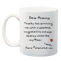 Qtees Africa Dear Granny Thanks For Putting Up with My Mom Printed Mug - White Photo