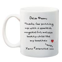 Brother Qtees Africa Dear Mom Thanks For Putting Up with My Printed Mug - White Photo