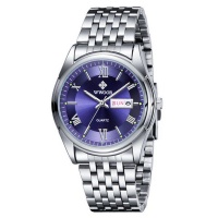 Men's Quartz Casual Luminous Stainless Steel Waterproof Watch - Blue Photo