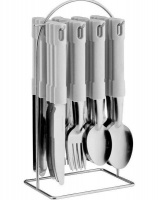 24 Piece Cutlery Set with Stand - White Photo