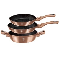 Berlinger Haus 3-Piece Marble Coating Cookware Set - Rose Gold Metallic Line Photo