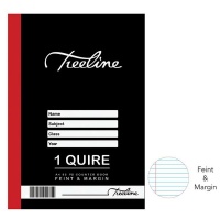 Treeline Hard Cover Book 1 Quire A4 96 pg - Feint & Margin - pack of 5 Photo