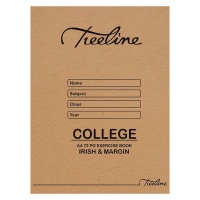 Treeline A4 College Exercise Book 72 pg Irish & Margin Photo