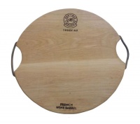 Trudeau Small Round Serving Board with Double Iron Handles Photo