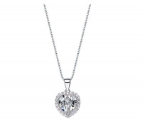 CDE 925 Sterling Silver Birthstone Heart Necklace with Swarovski Crystals - Purple CDE 925 Sterling Silver Birthstone Heart Necklace with Swarovski Crystals - Purple Photo
