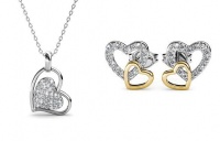 Destiny Valentina Earring & Necklace Set with Swarovski Crystals Photo