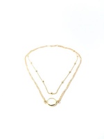 Lakota Inspirations Double Tier Clear Stone Necklace - Gold Photo
