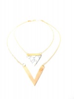 Lakota Inspirations Gold Layered Triangle Necklace - White Photo
