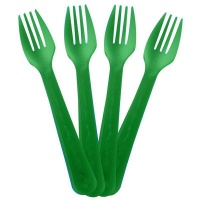 Lumoss - Plastic Forks - Set of 4 - Green Photo