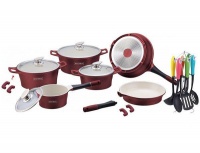 Royalty Line Limited Edition Ceramic Coating Cookware 21 Piece Set - Burgundy Photo