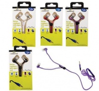 Bulk Pack x4 Metallic Earphones with Zipper Cord Photo