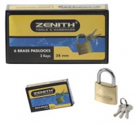 Zenith Bulk Pack x3 Brass Padlock Boxed Photo