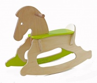 Bootoo 2in1 Wooden Springbok Rocking Horse - Natural Birch & Lime Photo