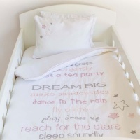 Babes and Kids Dream Big Egyptian Cotton Baby Duvet Cover Set - Pink Photo