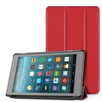 Generic Smart Cover for Amazon Kindle Fire HD8 Tablet - Red Photo