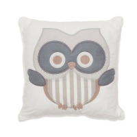 Babes & Kids Baby Owl Scatter Cushion - Grey Stripe Photo