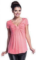 Absolute Maternity Summer Tab Top - Coral Photo