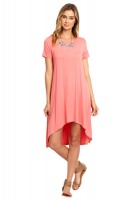 Absolute Maternity Hi- Low Dress - Coral Photo