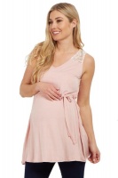 Absolute Maternity Lace Tie Top - Blush Photo