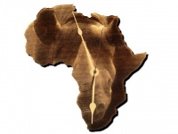 Wall Clock-Engraved Hardwood- Rhino of Africa Photo