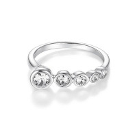 Dhia Waterfall Ring in Sterling Silver Made with Crystals from Swarovski Photo