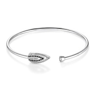 Dhia Zebra Bangle in Sterling Silver made with Crystals from Swarovski - 21cm Photo
