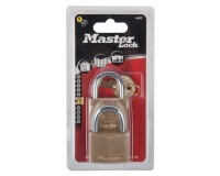 Mackie 40mm Keyd Alike Master Brass Pad Lock - 2 Pack Photo
