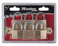 Mackie Master 6 Pack Brass Pad Lock Set - 50mm Photo