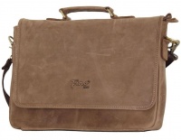 Fino Full Grain Genuine Leather 15'' Messenger Bag - Coffee Photo